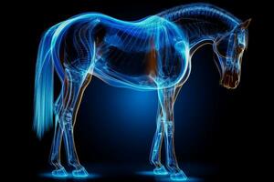 caballos casco y pierna estructura X rayo antecedentes con vacío espacio para texto foto