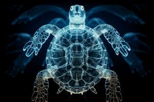 X ray image of turtles shell and skeleton background with empty space for text photo