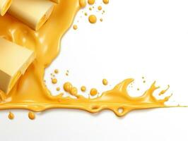 Melted cheese border generative ai photo