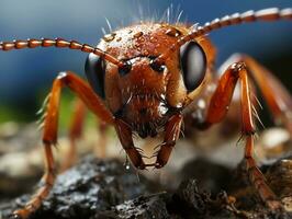 Close-up highly detailed MACRO shot of the ant generative ai photo