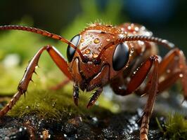 Close-up highly detailed MACRO shot of the ant generative ai photo