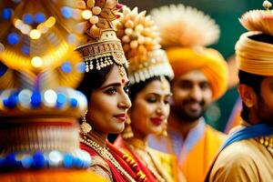 indio Boda tradiciones y aduanas. generado por ai foto