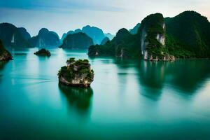 the ha long bay in vietnam. AI-Generated photo