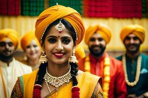 indian wedding in the city. AI-Generated photo