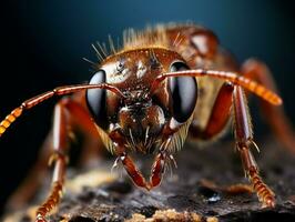 Close-up highly detailed MACRO shot of the ant generative ai photo