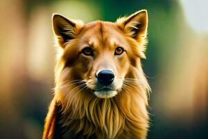 un marrón perro con largo pelo y grande ojos. generado por ai foto