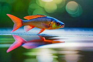 a fish is reflected in the water. AI-Generated photo