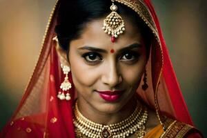 beautiful indian bride in traditional attire. AI-Generated photo