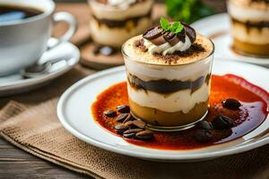 desserts on a plate. AI-Generated photo