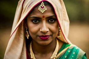 portrait of a beautiful indian woman. AI-Generated photo