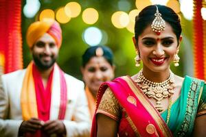 indian wedding in the city. AI-Generated photo