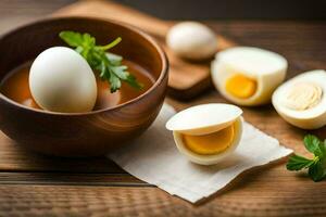 the benefits of eating boiled eggs. AI-Generated photo