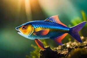 a colorful fish is shown in the water. AI-Generated photo