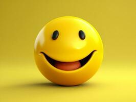 Yellow smiley emoji with isolated background generative ai photo