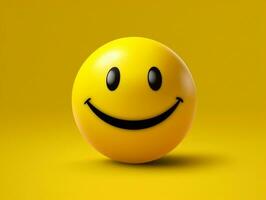 Yellow smiley emoji with isolated background generative ai photo