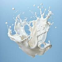 Milk or yogurt splash flying through the air food photography generative ai photo