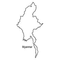 myanmar mapa icono vector