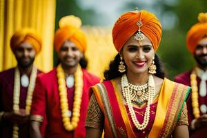 indio Boda en Delhi. generado por ai foto