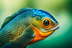 a fish with big eyes and a big mouth. AI-Generated photo