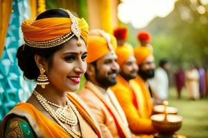 indio Boda en jaipur. generado por ai foto