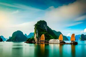 the ha long bay in vietnam. AI-Generated photo