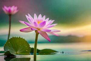 lotus flower in the water. AI-Generated photo