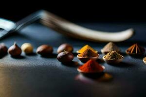 spices on a table. AI-Generated photo