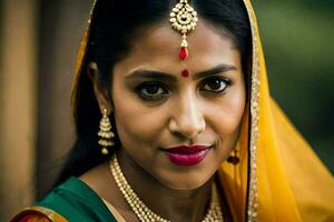 a woman in traditional indian attire. AI-Generated photo