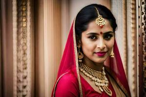 a beautiful indian bride in traditional attire. AI-Generated photo