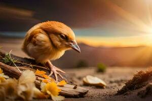 photo wallpaper the sky, bird, sunset, bird, bird, bird, bird, bird,. AI-Generated