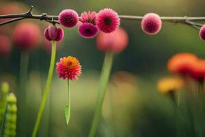 flowers on a branch in the garden. AI-Generated photo