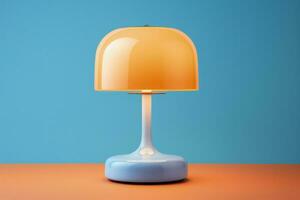 Scandinavian design table lamp with a minimalistic style isolated on a gradient background photo