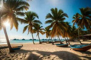 el playa en el caribe. generado por ai foto