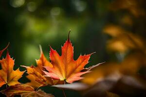 otoño hojas en el bosque. generado por ai foto
