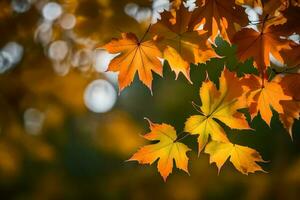 otoño hojas en un árbol. generado por ai foto