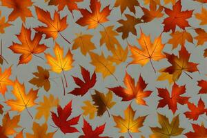 autumn leaves seamless background vector. AI-Generated photo