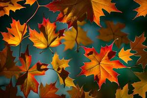 autumn leaves are shown in this photo. AI-Generated photo