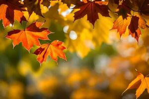 autumn leaves are shown in this photo. AI-Generated photo