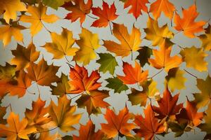 otoño hojas que cae desde el cielo. generado por ai foto