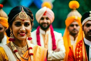 indio Boda en Delhi. generado por ai foto