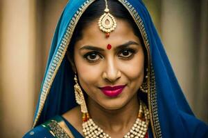 an indian woman in traditional clothing. AI-Generated photo