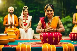 indian wedding ceremony in delhi. AI-Generated photo