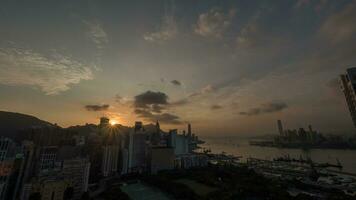 Hong Kong view at sunset photo
