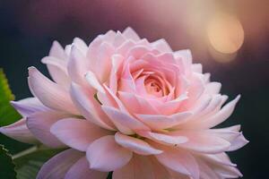 un rosado flor con un borroso antecedentes. generado por ai foto