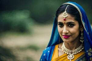 a beautiful indian woman in traditional attire. AI-Generated photo