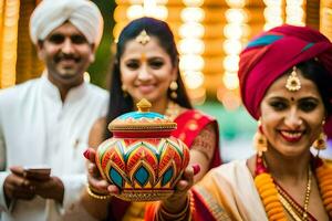 indio Boda en Bombay. generado por ai foto