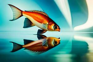 a fish is reflected in the water. AI-Generated photo