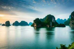 the mountains of halong bay, vietnam. AI-Generated photo