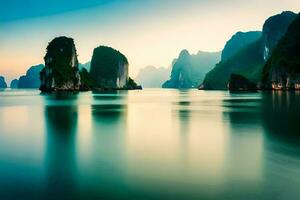 the ha long bay in vietnam. AI-Generated photo