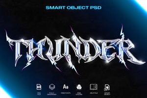 Chromic Ultra Reflective Text Effect PSD Smart Object